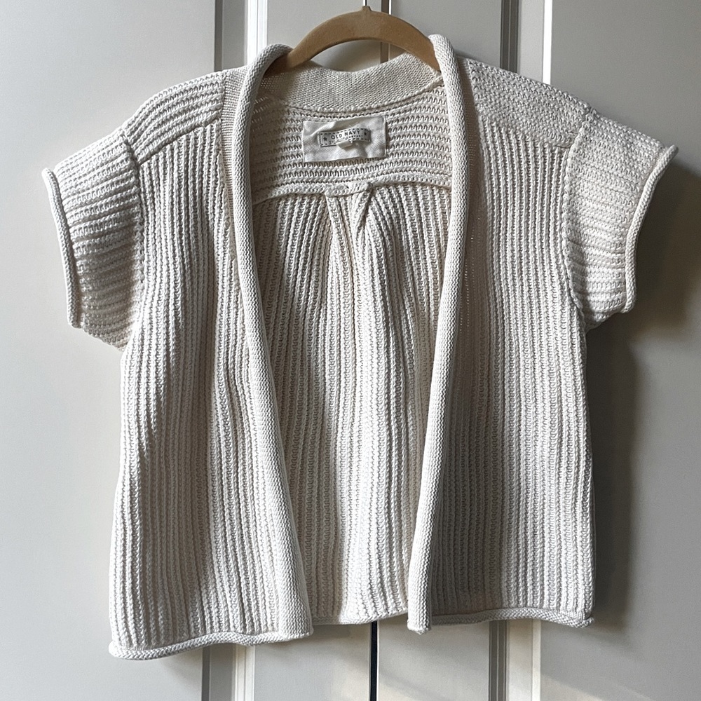 Old Navy Open Front Cardigan Chunky Cable Knit Sweater Size Large (14-16 yo)